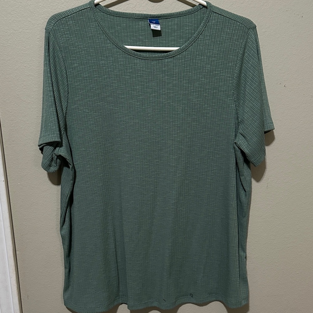 Old Navy Textured Green Short Sleeve Tee